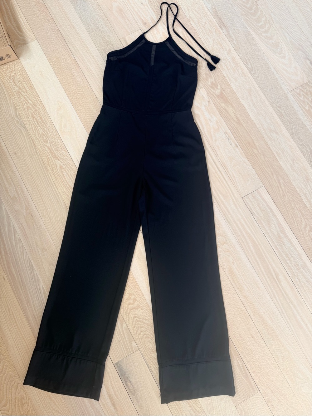 Fate by LFD Black Mesh Halter Wide Leg Jumpsuit S